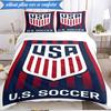 3PCS Usa Soccer Emblem Bedding Set 2D Printing (Includes 1 Duvet Cover + 2 Pillowcases Coreless), Bedroom decor,Fan Gift