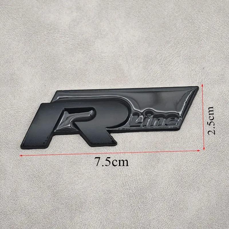 3D Metal R JK54 Line R Logo Front Grill Emblem Car Rear Trunk Sticker For Volkswagen VW R Line Golf 4 5 6 7 Touran Polo Accessories