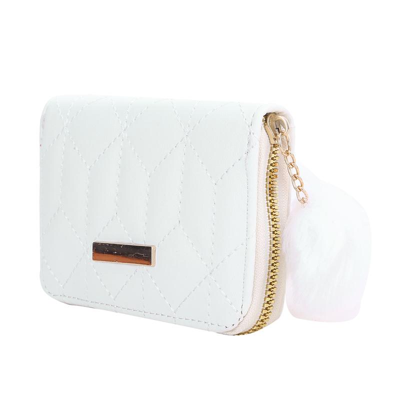 Damen Geldbörse, Kurze Geldbörse, Reißverschluss, modische bestickte Geldbörse, kleine Clutch, Kartenhalter, PU-Leder, elegante Geldbörse