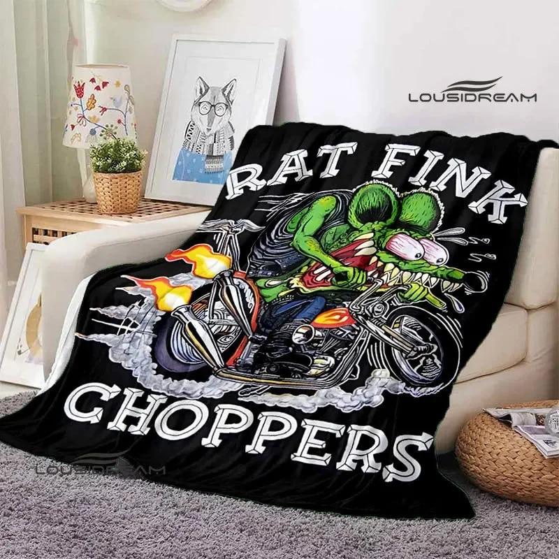 Tales of the Rat Fink Anime Blanket Picnic Blanket Flannel Soft and Comfortable Home Travel Blanket Bed Blanket Birthday Gift