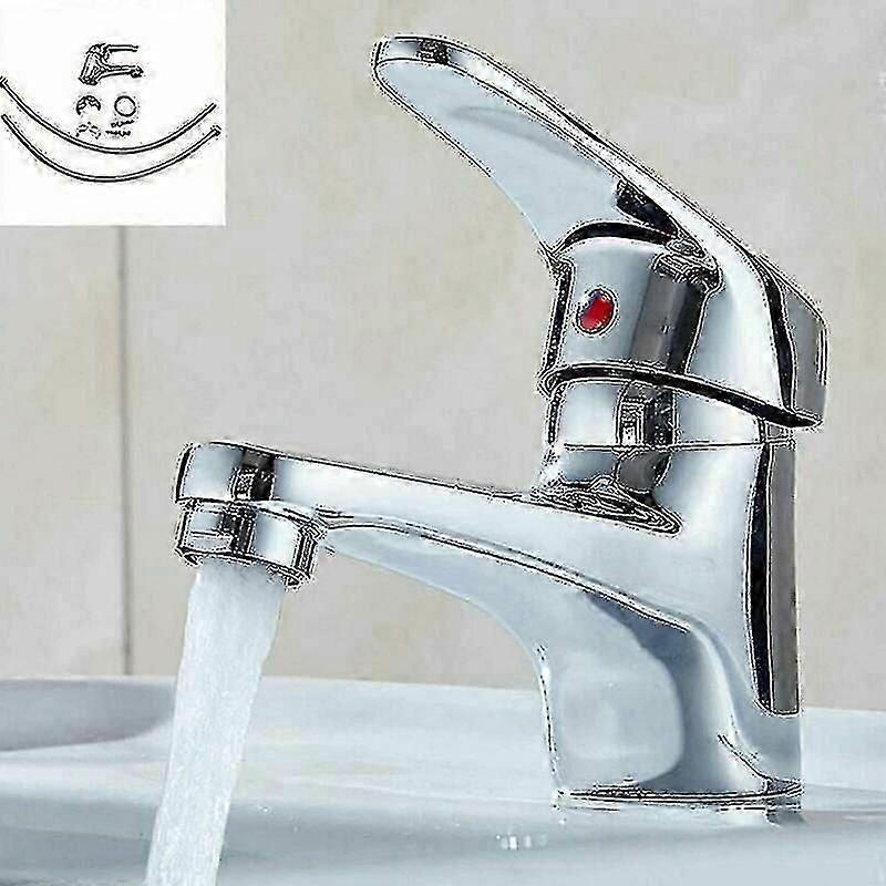Basin Taps Bathroom Mixer Faucet Hot and Cold Mixer Tap Chrome Plated Solid Brass Lavatory Bathroom