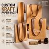 Premium High-Tensile Kraft Paper Bag with Logo Custom Print Ribbon Handle Boutique Bags