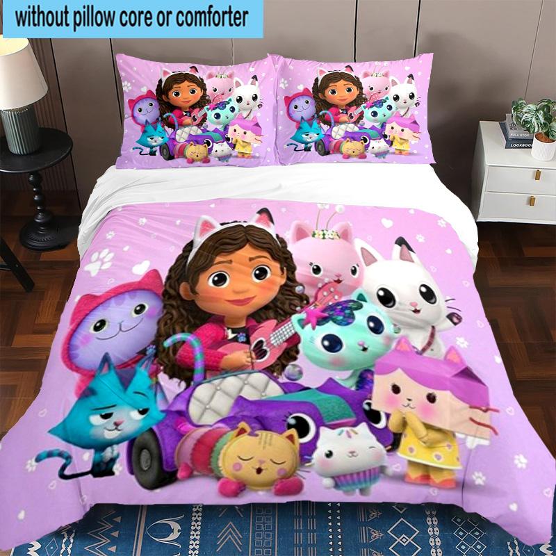 3PCS Colorful Friends Dollhouse 3pcs Bedding,Including 3PCS Duvet Cover And 2pcs Pillowcases Perfect for Christmas,Ideal for Bedroom, Dormitory