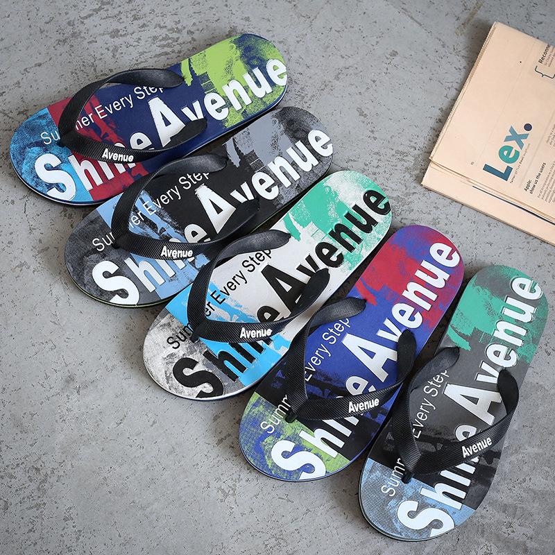 Trendy Black Korean Style Anti-Slip Flip-Flops for Men - Soft Sole Summer Outdoor Slippers