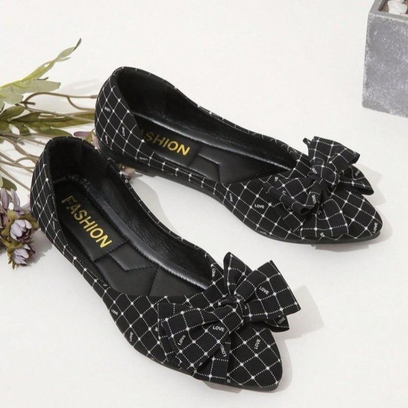 Fashion Ladies Shoes 2025 Hot Sale Shallow Women's Flats Fashion Butterfly-knot Daily Plus Size Color Matching Light Flat Low Heels