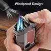 Torch Lighter, Butane Lighter, Windproof Triple Jet Flame Torch Lighter with Holder, Refillable and Adjustable Flame Butane Torch Lighter, Premium