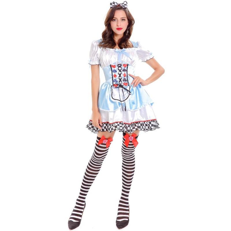 Halloween Wonderland Alice Maid Dress Cosplay Uniform Queen Party Costume