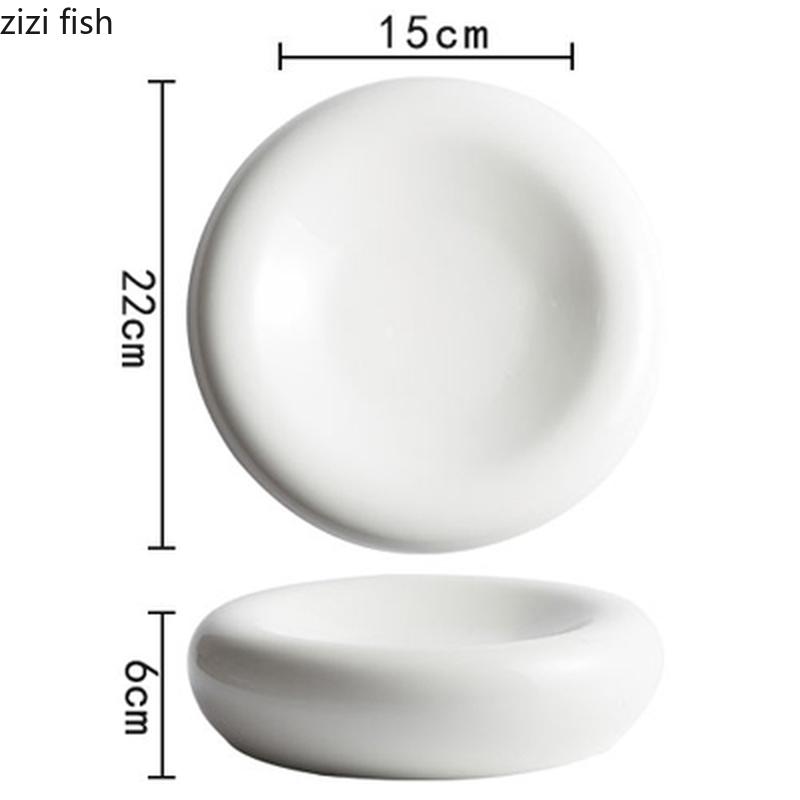 

Утолщенная керамическая обеденная тарелка Десертная тарелка Блюдо для димсамов Фруктовая чаша Салатница Диск для сашими Тарелки для суши Поднос для закусок Тарелки для торта белый