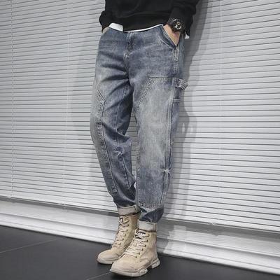 Men's Fashion Workwear Harem Jeans: Spring/Autumn Trendy Straight Loose Fit
