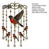 Natural White Noise Chime Graceful Bird Wind Chimes, Chimes for Outside, Metal Hanging Crystal Suncatchers with Pendants Garden Yard Decor Bead