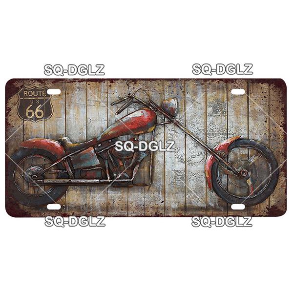ROUTE 66 Metal Sign Tin Sign Licenses Plate Garage Decor Plaque Vintage Man Cave Bar Pub Club Home Wall Decor Garage Poster