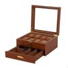 Watch Display Case with Glass Lid Timepiece Storage Box 8-Slot for
