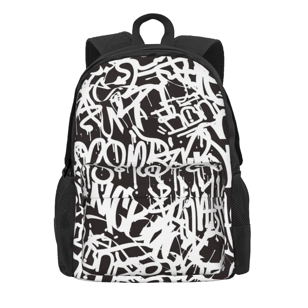 Zwarte en Witte Graffiti Rugzak Abstract Symbool Nieuwigheid Rugzakken Vrouwen Mannen Universiteit Duurzaam Schooltassen Ontwerp Rucksack 36x32x10cm