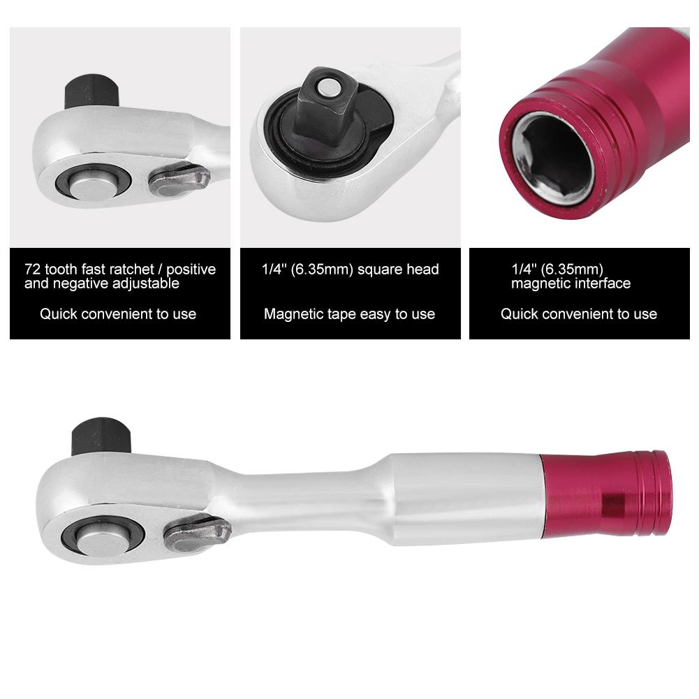 Mini 1 4 Inch Rachet Wrench Set Repair Tool For Vehicle Bicycle Socket Wrench Kit Tool (85mm)