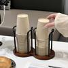 Disposable Cup Storage Holder Rack Shelf Water Tea Cups Wood Dispenser with Longer Stick Mug Display Stand Organizer Supplies