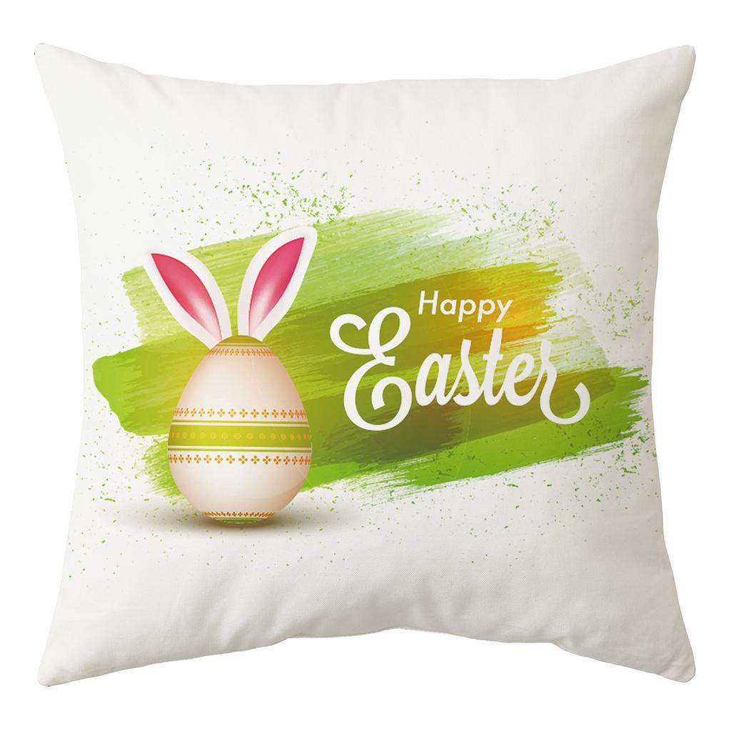 New Easter Pillowcase Square Peach Skin Printed Pillowcase Homewares