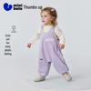 minibala Kids' Long-Sleeve T-Shirt and Denim-Style Overalls Set