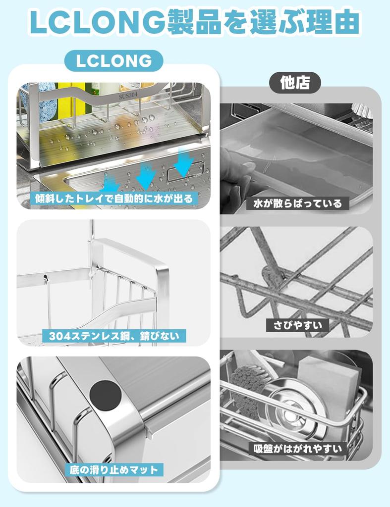 Schwammhalter 304 Edelstahl Schwammablage für Küchenspüle Halter Aufbewahrung Schwamm inklusive Spülmittel/Topfreiniger/Schwamm rostfrei