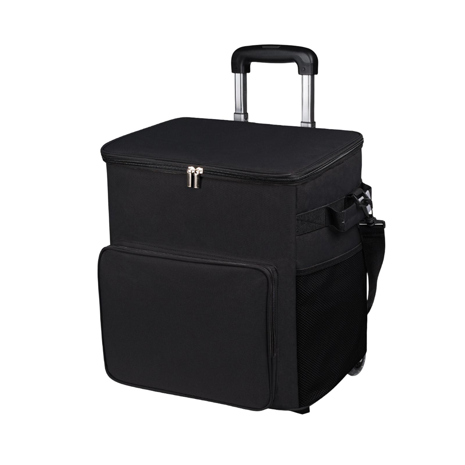 

Rolling Cooler Wheeled 35L Enhanced Stability Insulated with Wheels and Handle Cooler Bag for Patio Travel Grocery Beach Outdoor чорний
