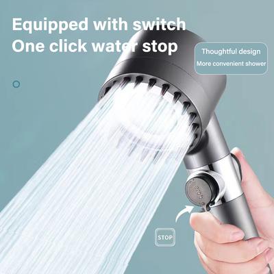 4 Modes High Pressure Shower Head With Filter Handheld Adjustable Button Bathroom Shower Head Water Saving Bathroom Accessories