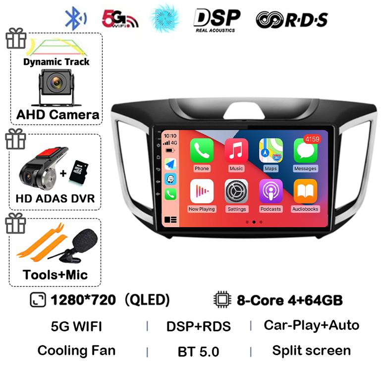 Android 14 Carplay Car Stereo Radio For Hyundai Creta Ix25 2015 2016 2017 2018 2019 2din Multimidia Video Player GPS Head Unit