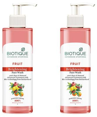 Biotique Fruit Brightening Face Wash, 200ml (Pack of 2)