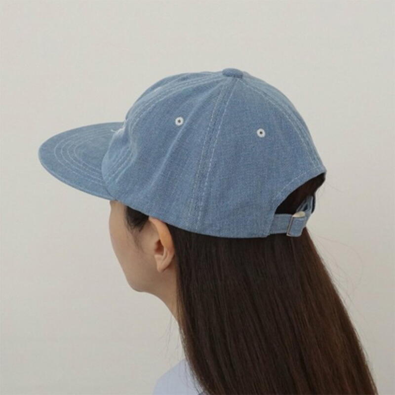 Women s Denim Camp Cap Straight Brim Men s Hat C8307_Young