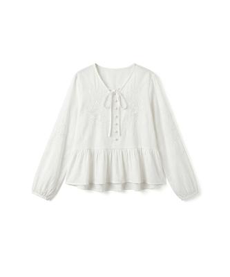 Eilubeu Floral Embroidery Blouse Aasebl104B