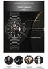 Sanda Men's Luminous Waterproof Quartz Watch with Three Subdials, Six Hands, and Calendar