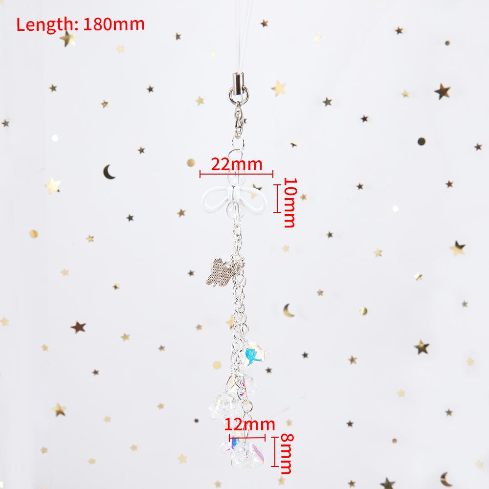 1Pc Phone Charm Pendant Cute Kawaii Pink Bowknot Keychain Bag Phone Strap Girl Cellphone Lanyard Keyring Birthday Jewelry DIY