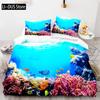 Duvet Cover Ocean Underwater World Bedding Sets With Goldfish Coral Reef Quilt Cover For Kids Teens Children Bedroom Decoration