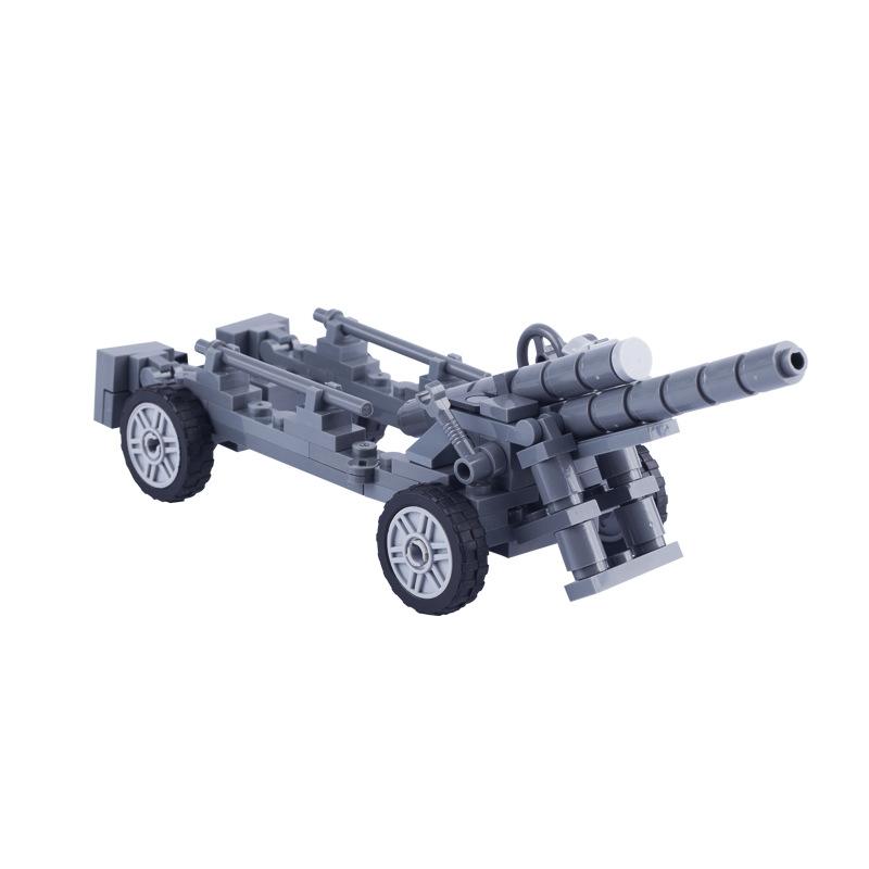 S.F.H Howitzer Artillery Military Ruin Scene Soldier Figurine Building Block Accessories Toy