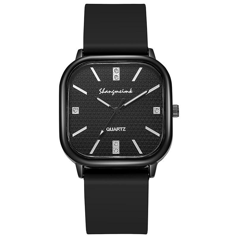 Neues quadratisches Legierungsgehäuse Silikonarmband Antike Uhr Elektronische Quarz-Unisex-Uhr