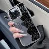 Lace Pattern Phone Case For Iphone 16 Pro Max 17 15 14 Plus 13 12 11 Air 17E 16E Cover Smooth Metal Photo Frame Funda Coque
