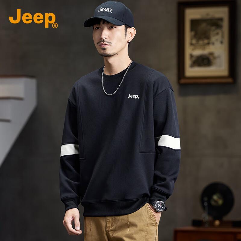 Jeep Men's 2025 Autumn Round Neck Pullover Sweatshirt