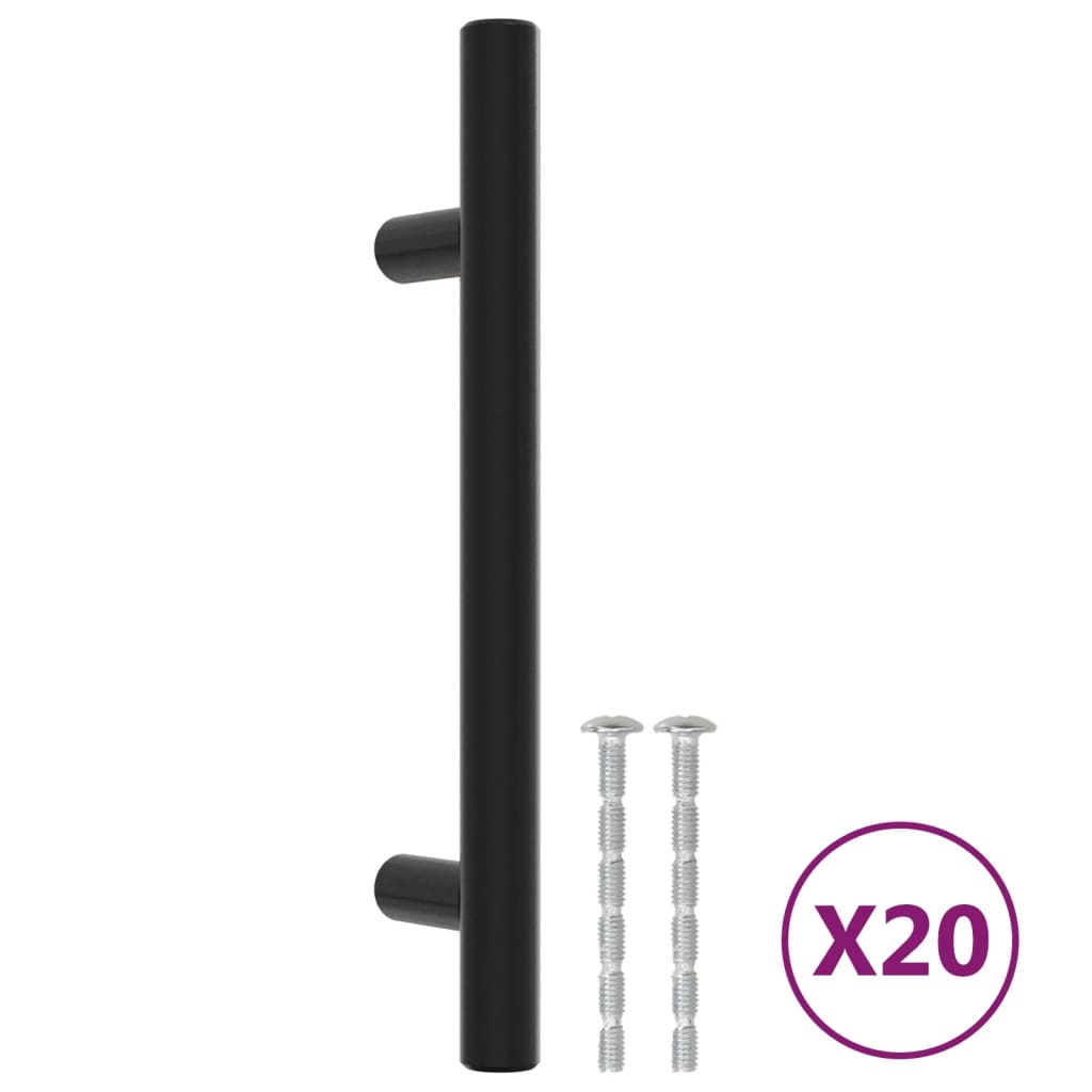 Furniture Handles 20 Pcs Black 96 Mm Stainless Steel