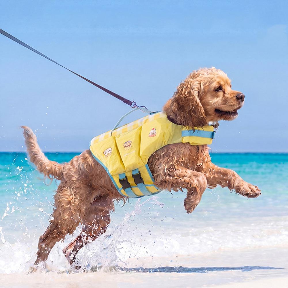 Breathable Pet Life Vest Waterproof Dog Life Preserver Pet Clothes Dog Life Jacket Beach XS жёлтый
