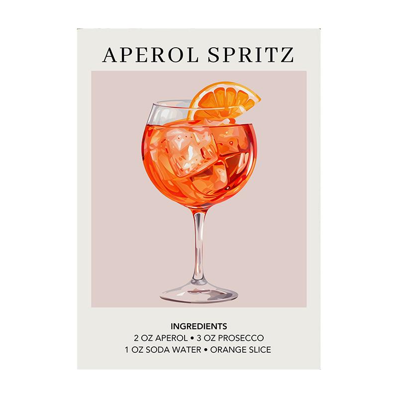 Cocktail Art Decor Poster Watercolor Retro Drink Print Minimalist Elegant Sophisticated Wall Art Picture for Home Decoration