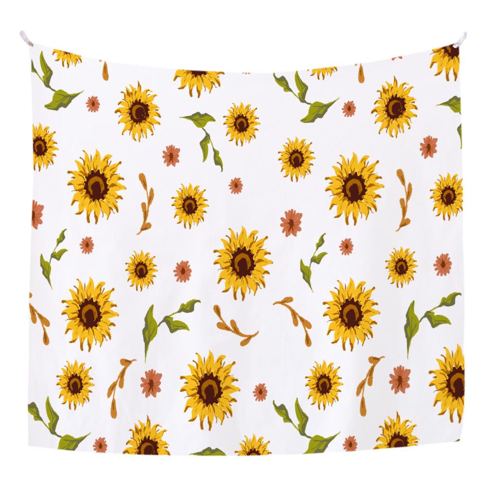 Sunflower Hanging Cloth Background Cloth Bedroom Decoration Cloth Room Headboard Wall Hanging Living Room Hanging Blanket