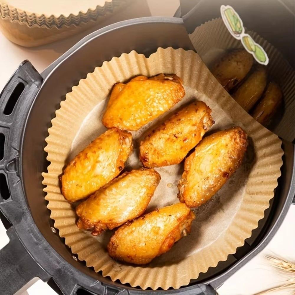 50/100 Pcs Heat Resistant Baking Paper Bowl Non-Stick Oil-Absorbing Paper Air Fryer Paper Oven