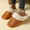 Women's Cozy Cartoon Cotton Slippers - Thick, Warm, Closed Toe for Fall/Winter