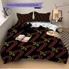 3Pcs Candy Cane Pattern Printed Bedding Set, Breathable And Soft, Machine Washable, Christmas Gift, Suitable for Bedroom Decoration, 15142