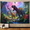 Cartoon Dinosaur Tapestry for Boys Kids Bedroom, Cute Animal Dinosaur Art Tapestries Wall Hanging for School Classroom Anime