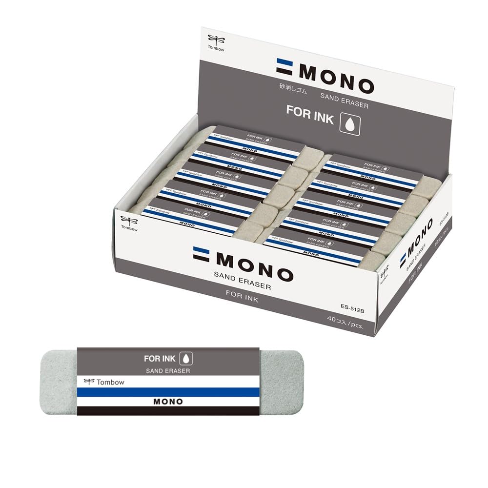 

Tombow Pencil MONO Sand Eraser for 40 Ink, pieces, ES-512B-40P