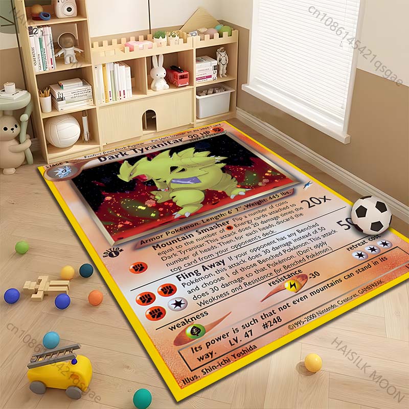 

Japanese Games Cards Tyranitar Themed Carpet Bedroom Living Room Mat Sofa Study Large Area Decorative Rugs Next Day Shipping 40x60cm
