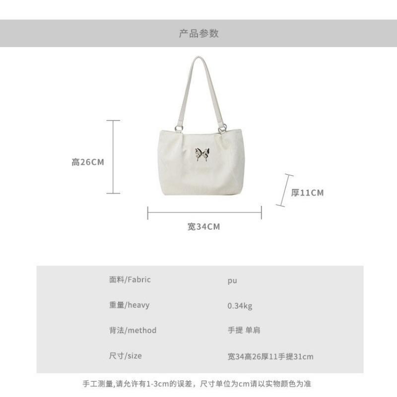 Spring and summer new simple high-end texture college student class bag fashionable bow shoulder tote bag