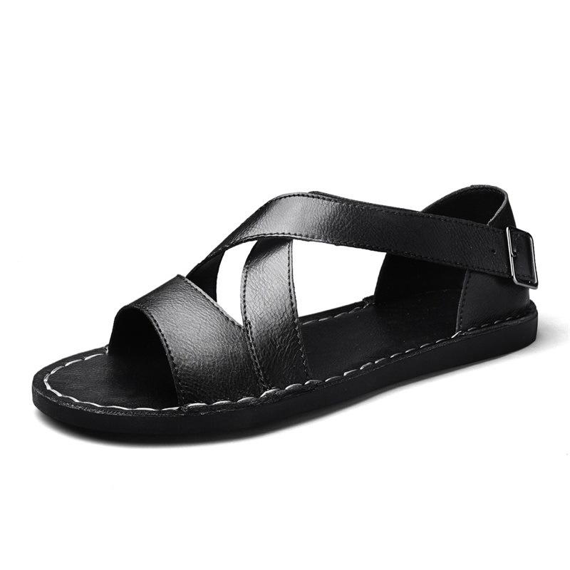 Men s 2025 Leather Non-Slip Flat Sandals – Hot New Style in Large Sizes 45