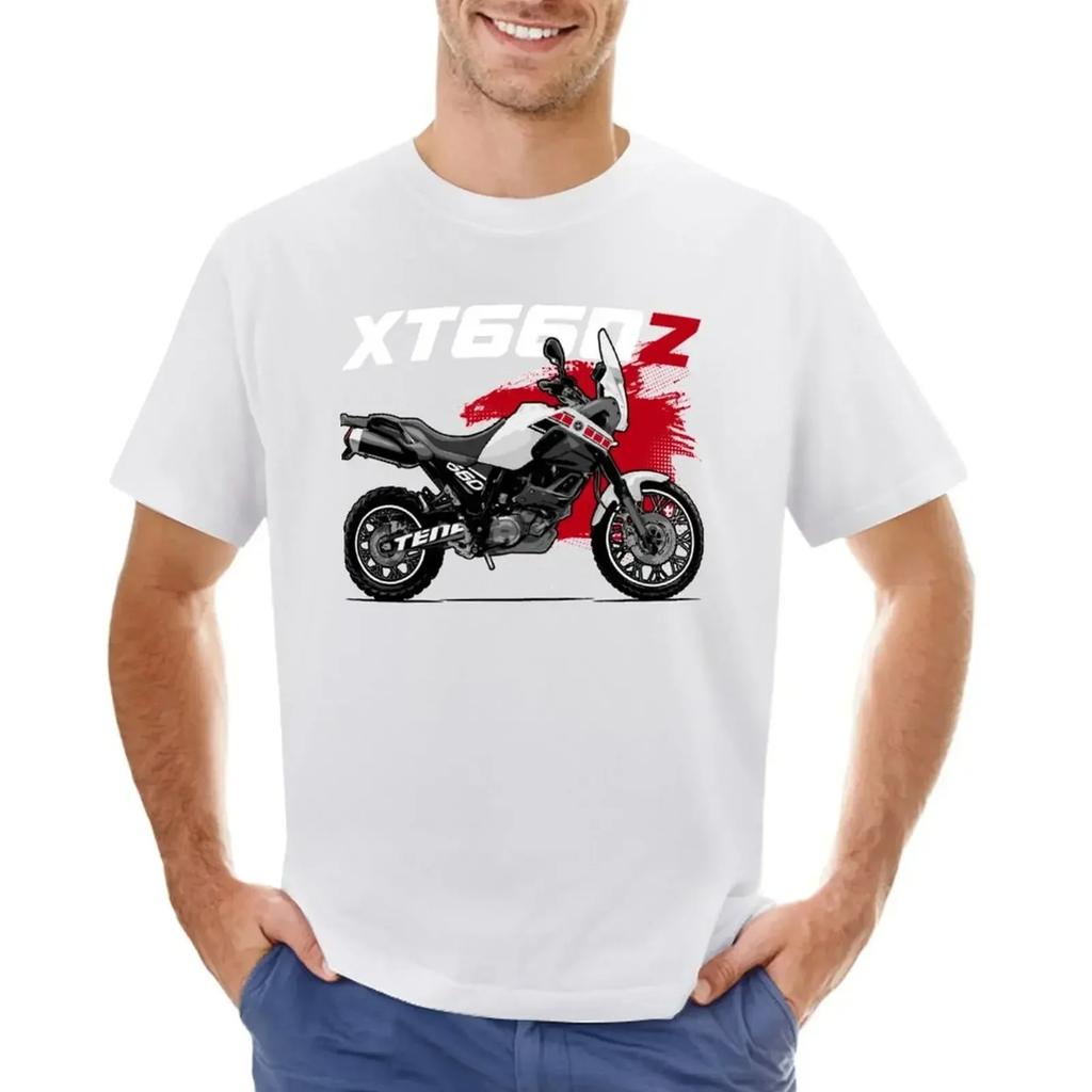 Heavyweights Anime Clothes Blouse Black T Shirts for Men Tenere-XT660Z-Essential- T-shirt Oversized Men Clothing Graphic Tops