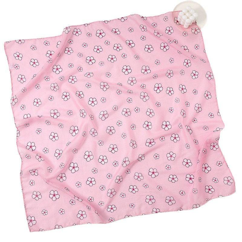 Foulard Leggero in Seta Floreale 90x90 - Sciarpa Decorativa Traspirante per Donna