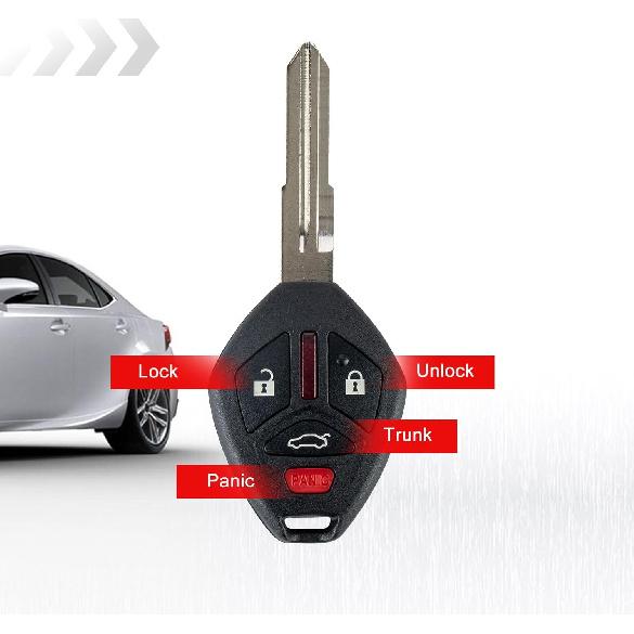 4-BTN Car Entry Remote Key Fob Transponder Ignition Key Control Replacement Fit for 2008 2009 2010 2012 2013 2014 2015 2016 2017 Mitsubishi Lancer